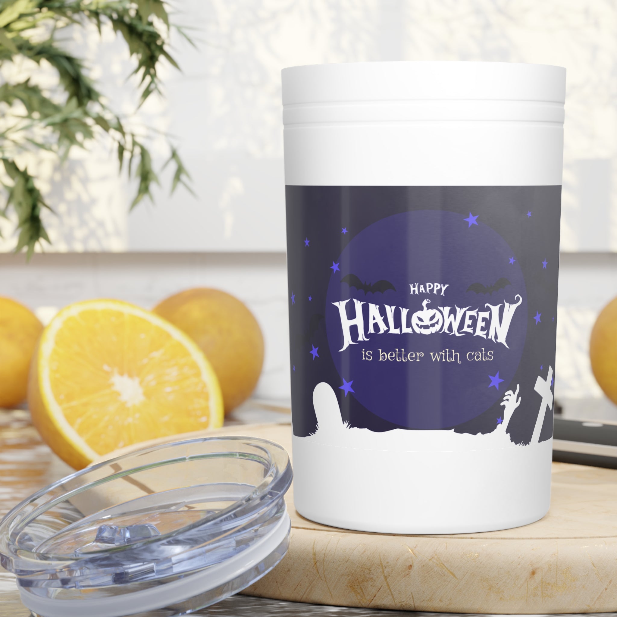 Happy Halloween with Witch's Cats | Vacuum Insulated Tumbler